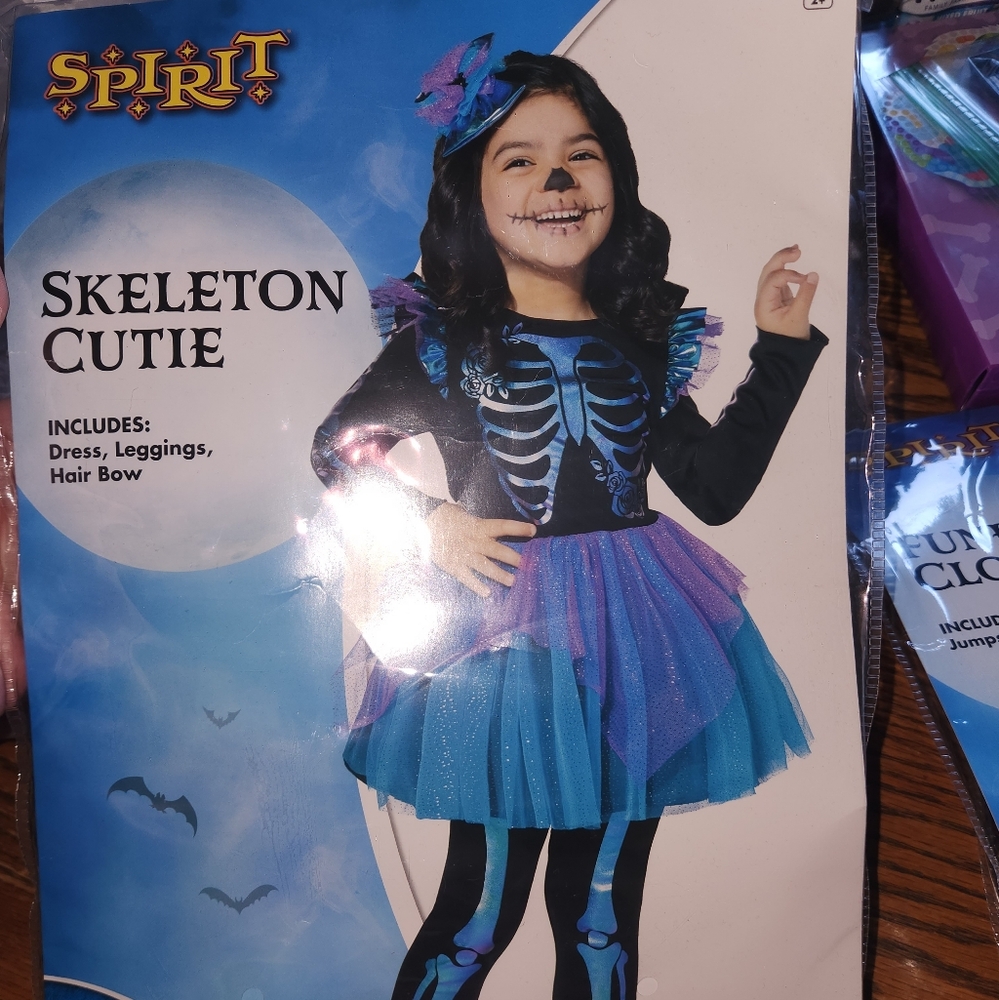 Spirit Skeleton Cutie Kids Costume - Black and Blue